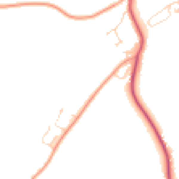 Daytime road noise heatmap for CO10 9SF