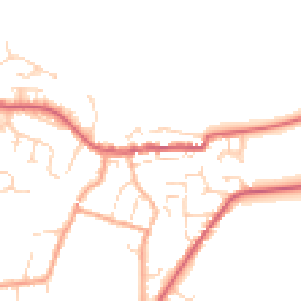 Daytime road noise heatmap for CO11 1AD