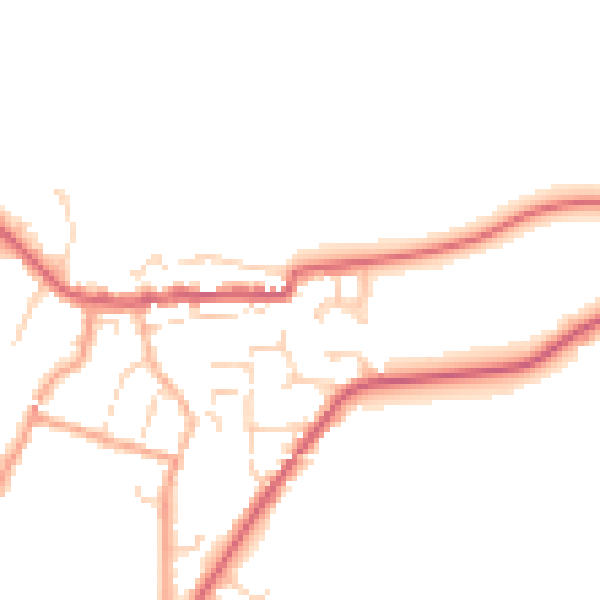 Daytime road noise heatmap for CO11 1AN