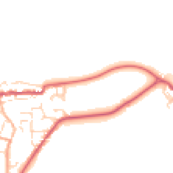 Daytime road noise heatmap for CO11 1AT
