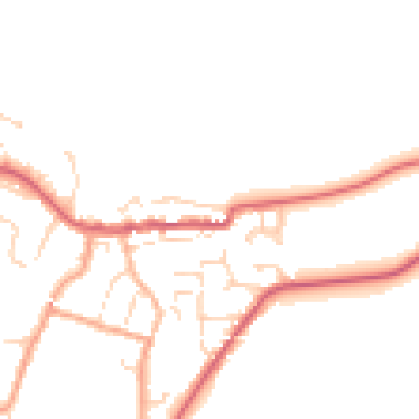 Daytime road noise heatmap for CO11 1AU