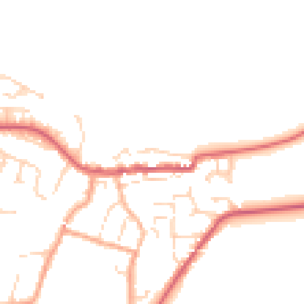 Daytime road noise heatmap for CO11 1BA