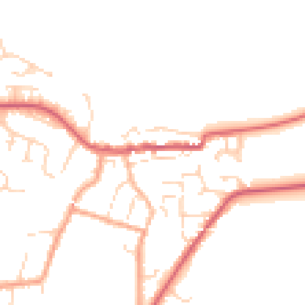 Daytime road noise heatmap for CO11 1BB