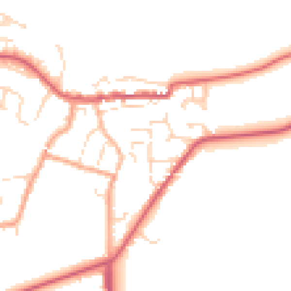 Daytime road noise heatmap for CO11 1BJ