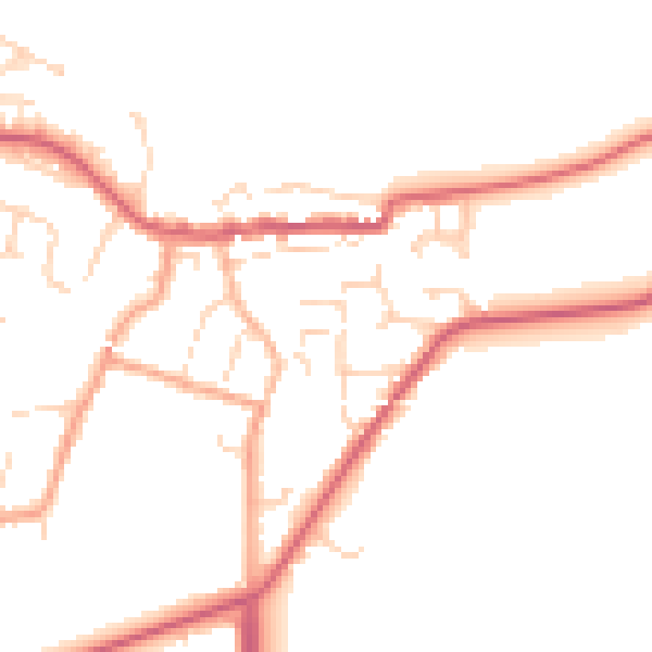 Daytime road noise heatmap for CO11 1BL