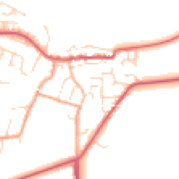 Daytime road noise heatmap for CO11 1BQ