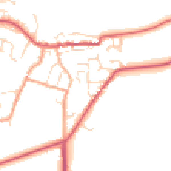 Daytime road noise heatmap for CO11 1BS