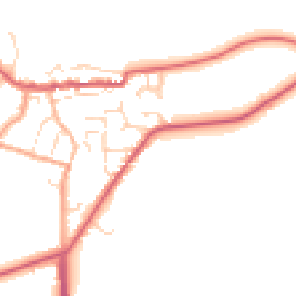 Daytime road noise heatmap for CO11 1BU