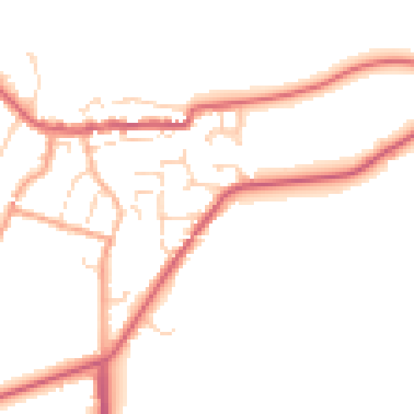 Daytime road noise heatmap for CO11 1BX