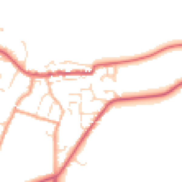 Daytime road noise heatmap for CO11 1BY