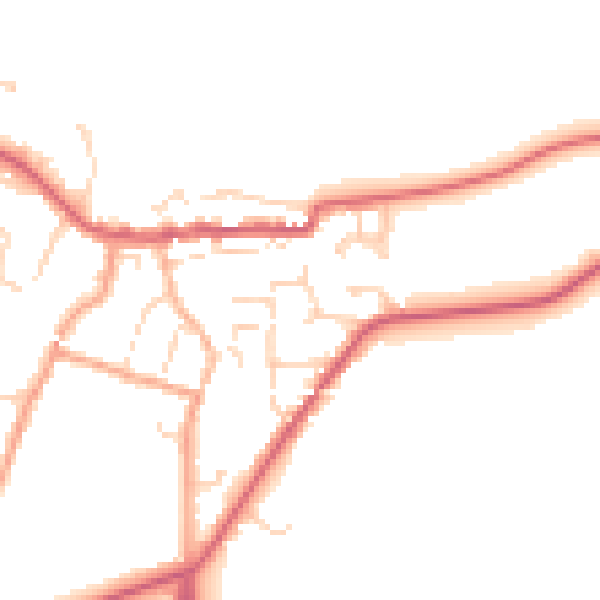 Daytime road noise heatmap for CO11 1BZ