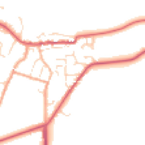 Daytime road noise heatmap for CO11 1DA