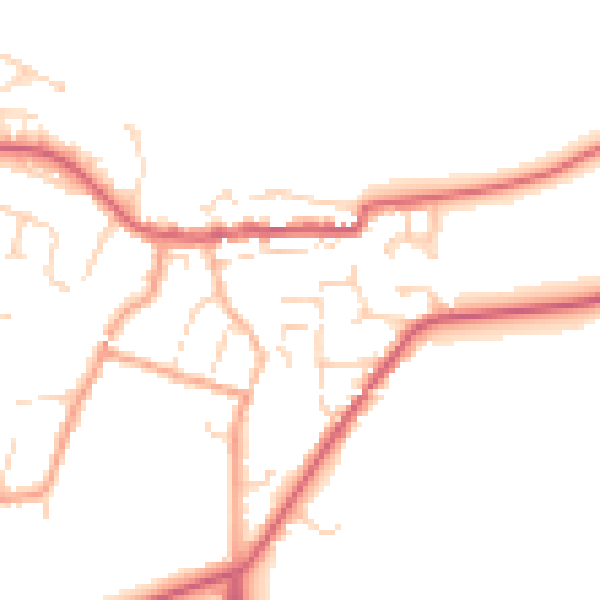 Daytime road noise heatmap for CO11 1DB