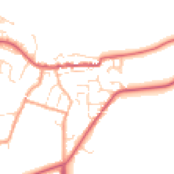 Daytime road noise heatmap for CO11 1DD