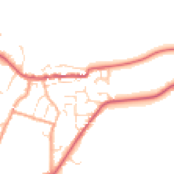 Daytime road noise heatmap for CO11 1DE