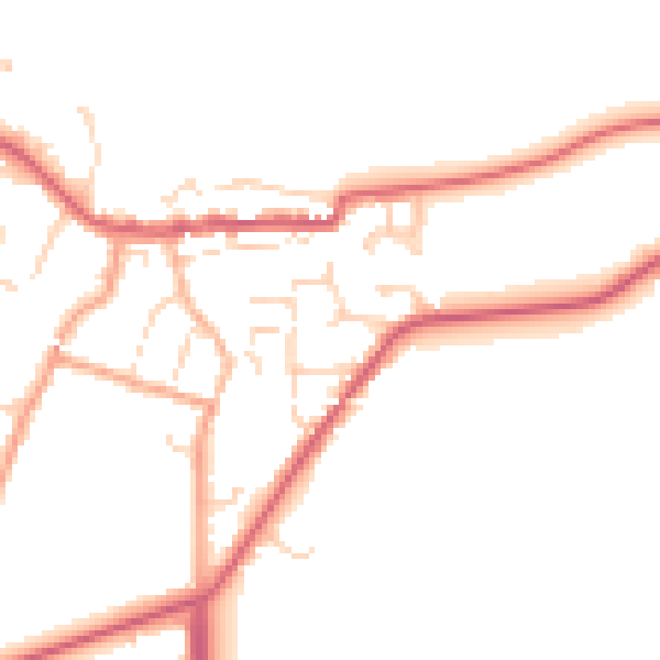 Daytime road noise heatmap for CO11 1DF