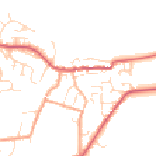 Daytime road noise heatmap for CO11 1DH