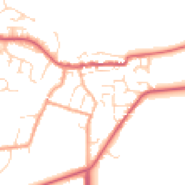Daytime road noise heatmap for CO11 1DN