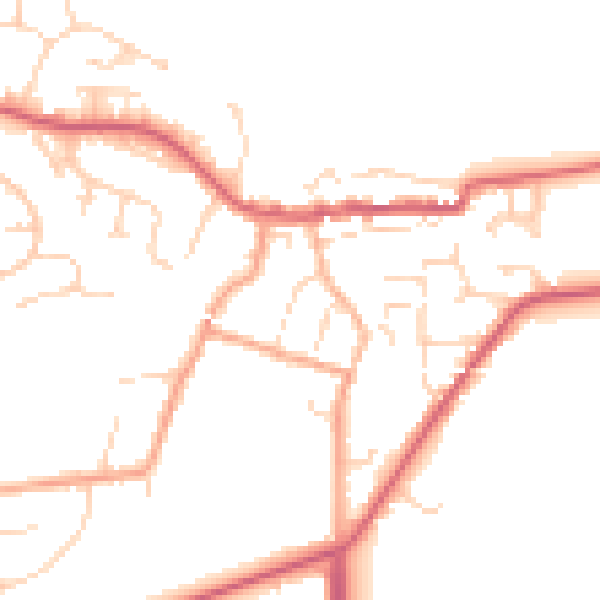 Daytime road noise heatmap for CO11 1DQ