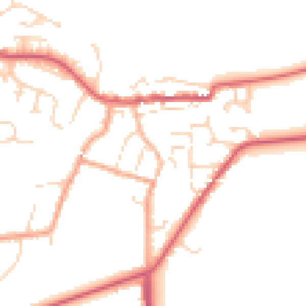 Daytime road noise heatmap for CO11 1DR