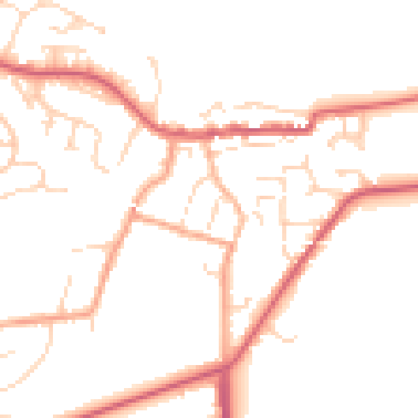 Daytime road noise heatmap for CO11 1DS