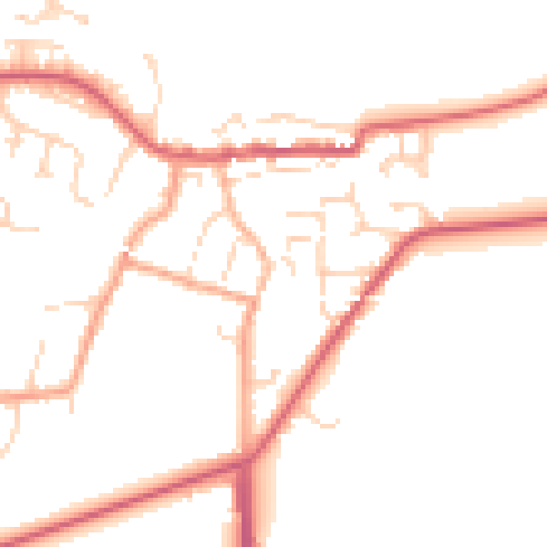 Daytime road noise heatmap for CO11 1DT