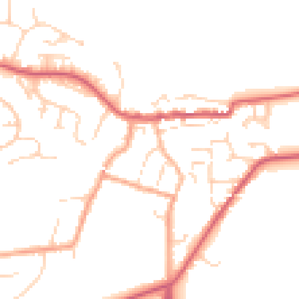 Daytime road noise heatmap for CO11 1DU