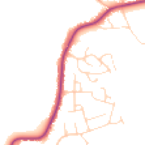 Daytime road noise heatmap for CO11 1FF