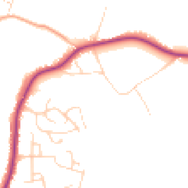 Daytime road noise heatmap for CO11 1GH