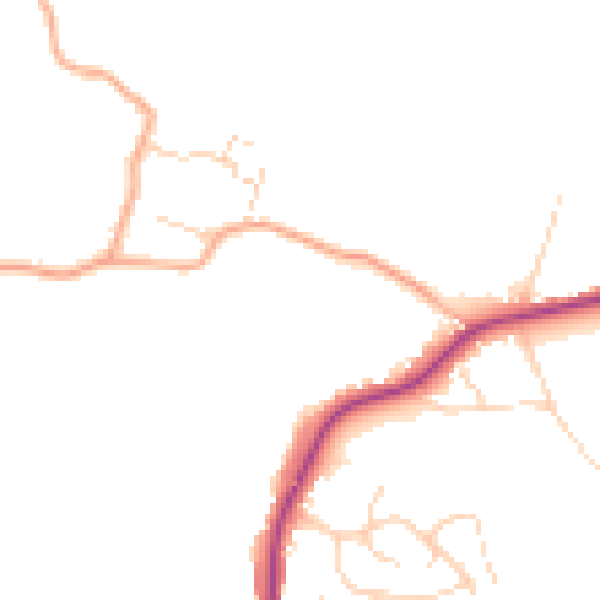 Daytime road noise heatmap for CO11 1GJ