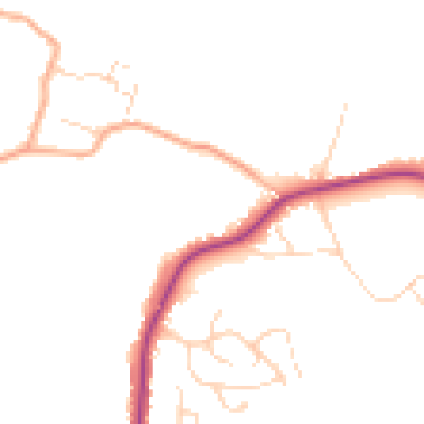 Daytime road noise heatmap for CO11 1GN
