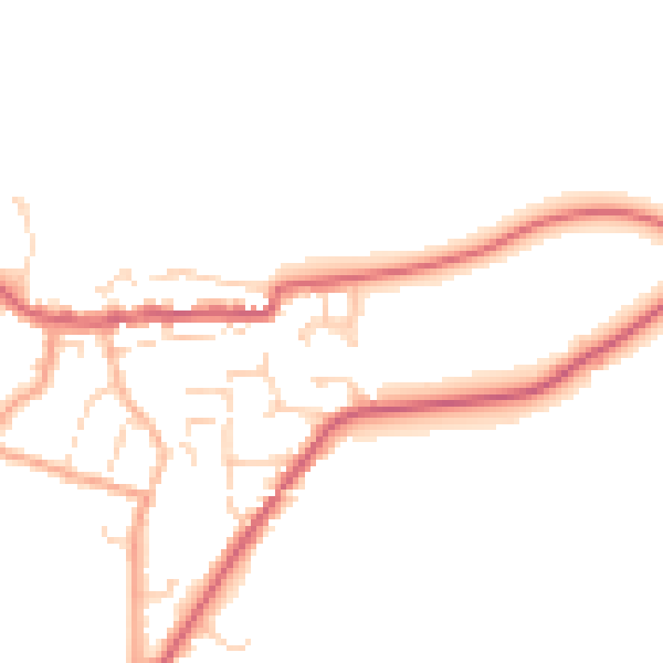 Daytime road noise heatmap for CO11 1HR