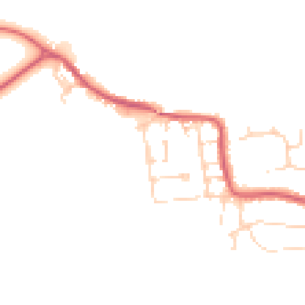 Daytime road noise heatmap for CO11 1HW