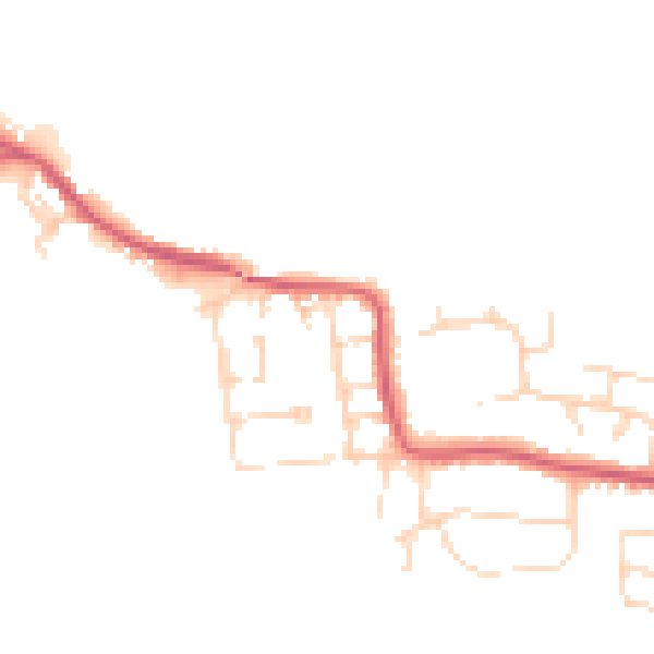 Daytime road noise heatmap for CO11 1JE
