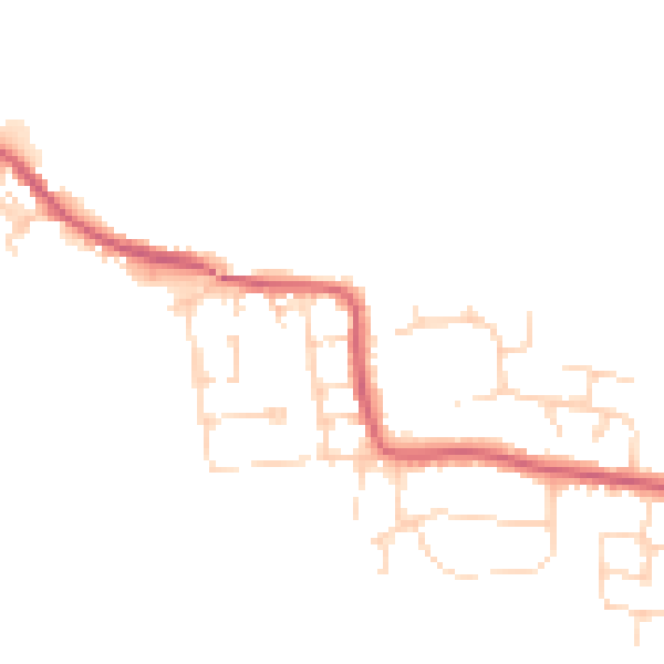 Daytime road noise heatmap for CO11 1JX