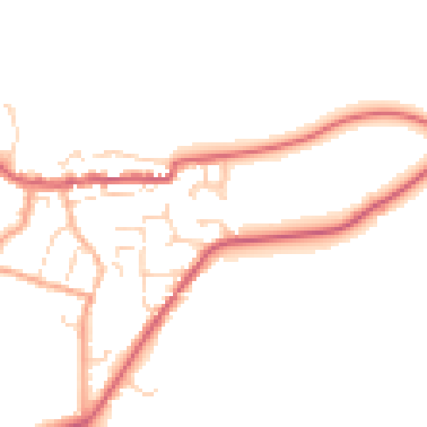Daytime road noise heatmap for CO11 1LU