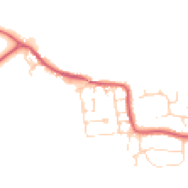 Daytime road noise heatmap for CO11 1PX