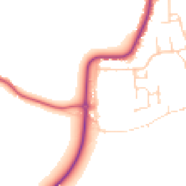 Daytime road noise heatmap for CO11 1QB
