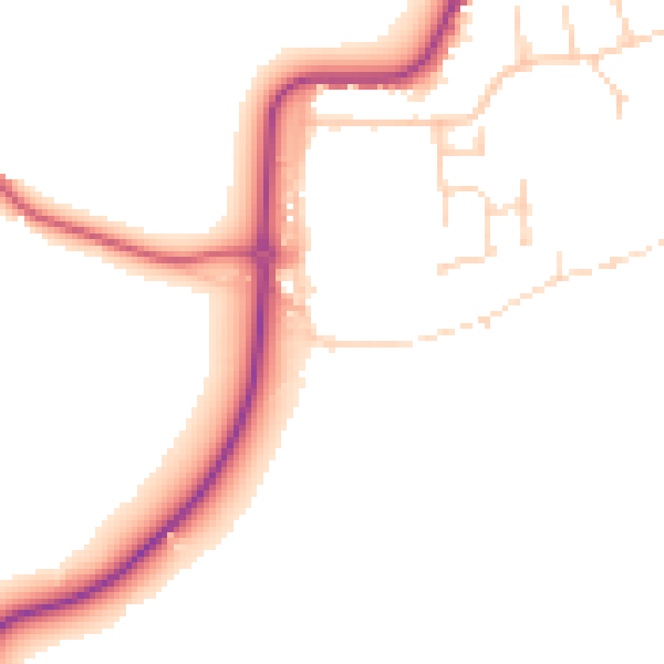 Daytime road noise heatmap for CO11 1QL