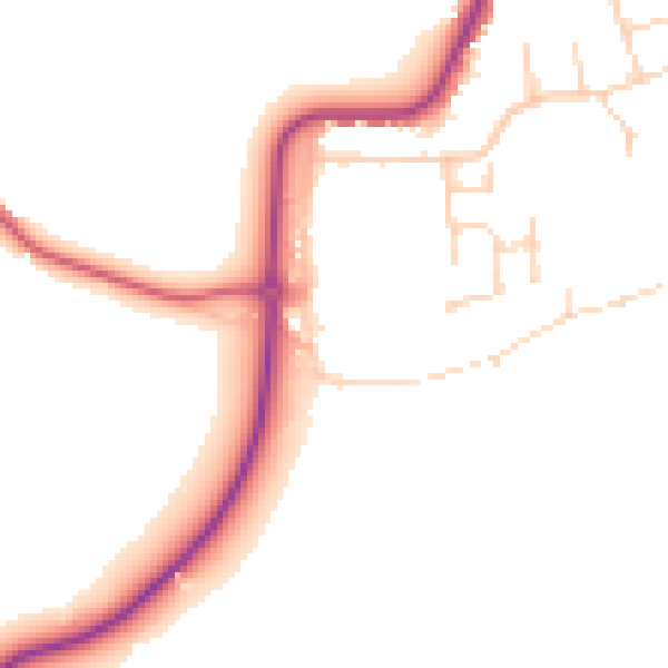 Daytime road noise heatmap for CO11 1QP