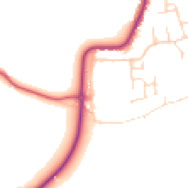 Daytime road noise heatmap for CO11 1RF