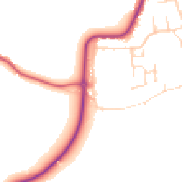 Daytime road noise heatmap for CO11 1RG