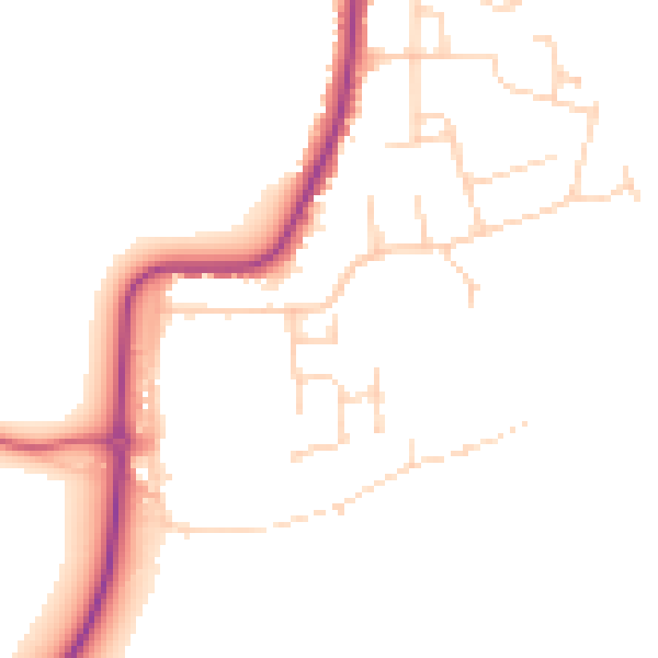 Daytime road noise heatmap for CO11 1RQ