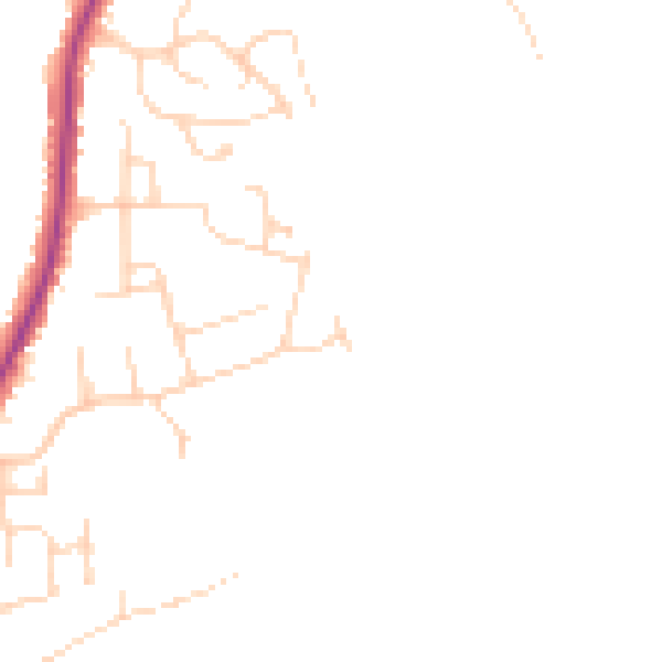 Daytime road noise heatmap for CO11 1RY