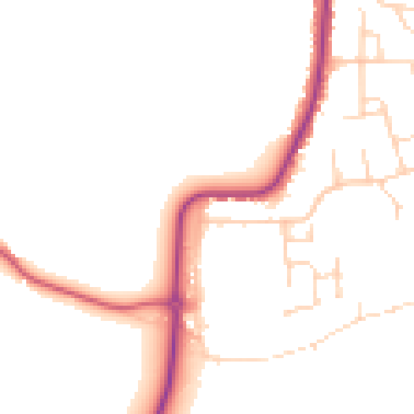 Daytime road noise heatmap for CO11 1SA