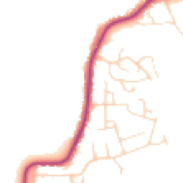 Daytime road noise heatmap for CO11 1SJ