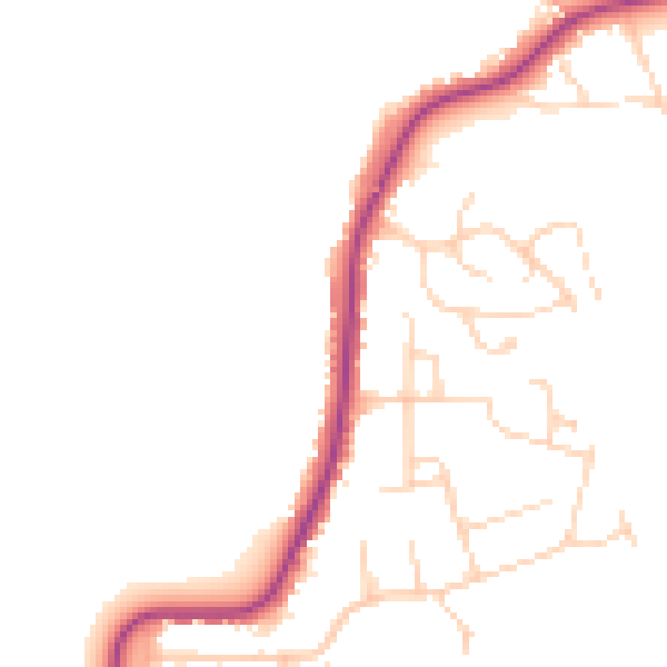Daytime road noise heatmap for CO11 1SN