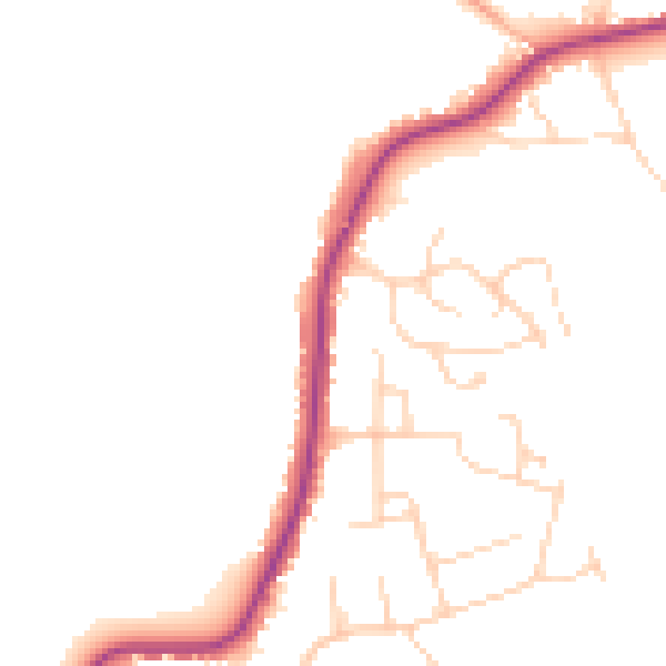 Daytime road noise heatmap for CO11 1SY