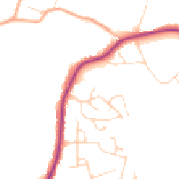Daytime road noise heatmap for CO11 1TD