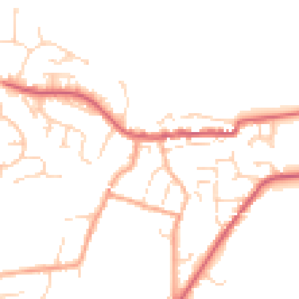 Daytime road noise heatmap for CO11 1UQ